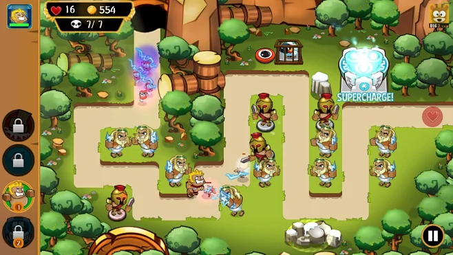 塔防手机游戏界面设计《偶滴神》GUI_gameui_点击查看原图-花瓣网
