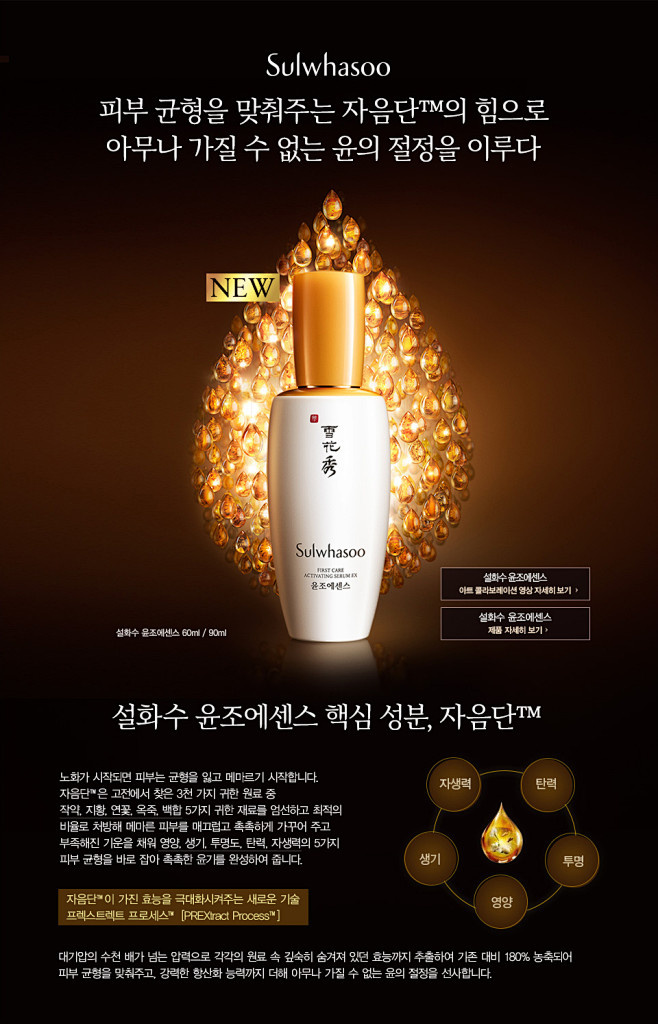 설화수 윤조에센스 핵심 성분, 자음단...