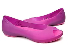 Crocs卡骆驰 女式 亮透系列Croslite™ 卡丽安娜渐幻彩轻便鱼嘴鞋 紫红/桃红11839-51O    
更多卡骆驰产品：CROCS卡骆驰