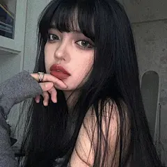 网红假发女漫画刘海长直发气质修脸黑色齐腰长发自然逼真全头套式-淘宝网