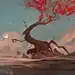 红色的树被Exphrasis