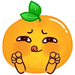 伸舌头橘子表情包动态贴纸