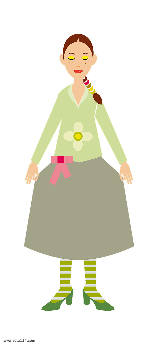 韩风女性卡通人物