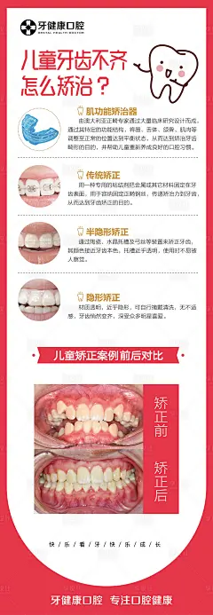 儿童牙齿不齐矫正科普海报-源文件分享-ywjfx.cn