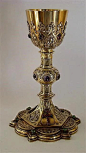 1935 Gothic Revival Chalice from England. Sterling Sliver set with Semi-Precious Stones.