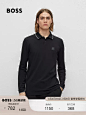 【质感polo】HUGO BOSS男士秋冬徽标弹力珠地布长袖POLO衫-tmall.com天猫