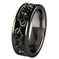 Amore Black diamond - designed with deeply carved celtic hearts to symbolize endless love.