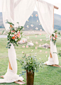 Unique Floral White Chuppah Wedding Ceremony