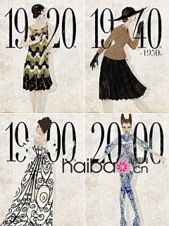 【最新图片】插画家Eko Bintang为《Elle》杂志印尼版绘制时尚插画，经典时装折射百年风尚变迁！_图1_海报时尚网图片库