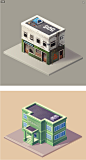Isometric houses on Behance