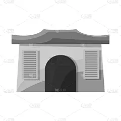 越南,分离着色,图标,国内著名景点,旅途,传统,名声,灰色,莫诺湖,建筑