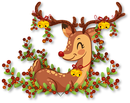 驯鹿 卡通圣诞节装饰元素 PNG免抠图