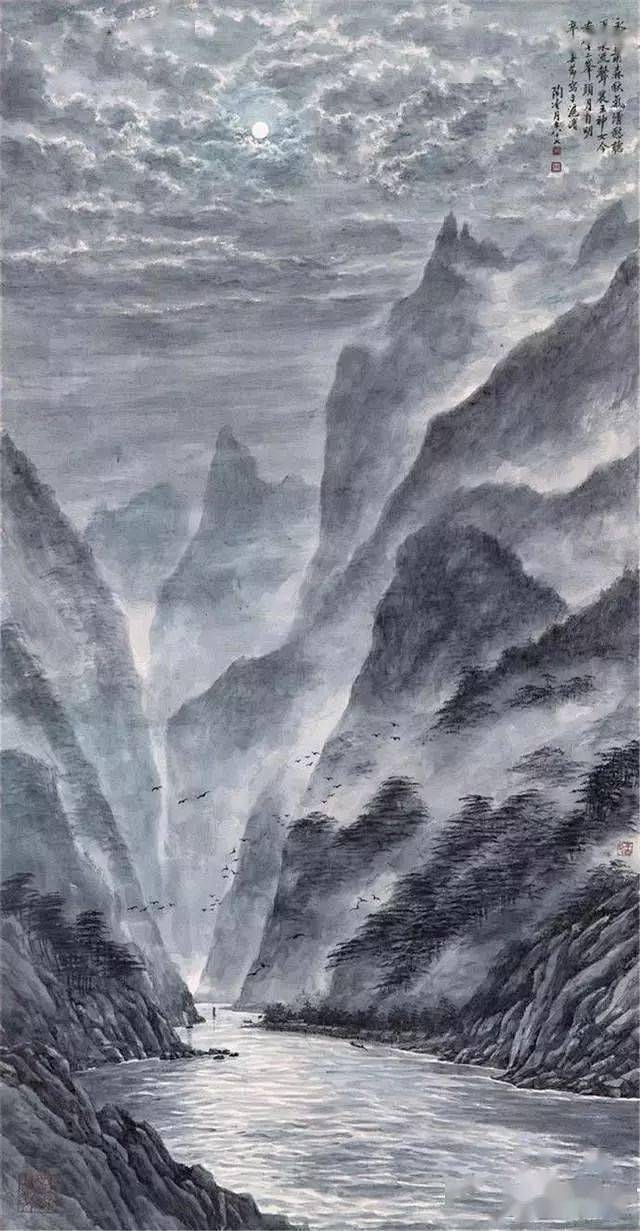 陶冷月山水精品50幅，月色撩人！_视频_...