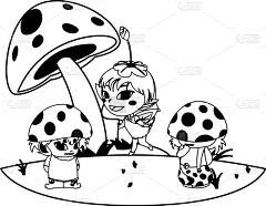 菜园,仙女服,真菌,可爱的,传统,飘然,小的,童话故事,儿童,欢乐