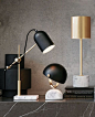 The Beacon Lighting Cheswick 1 light table lamp in black/marble.