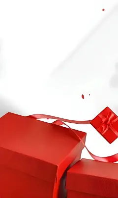 Red-gift-box-with-ribbon-on-white-background