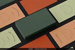 6款艺术纸击凸印刷工艺商务名片卡片设计作品展示效果图ps样机