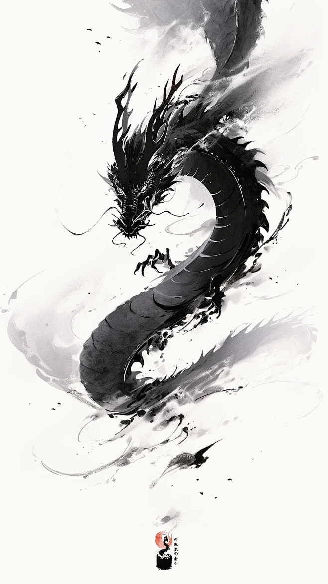 龙｜水墨-花瓣网