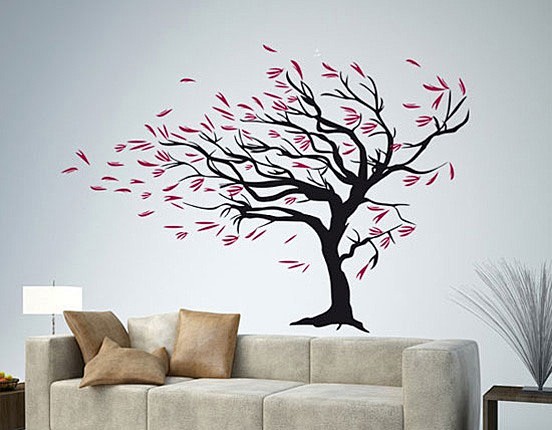 17个花鸟树木创意墙绘设计装修效果图大全...