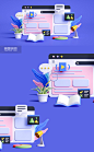 3D蓝色教育商务办公电脑桌面图片_潮国创意