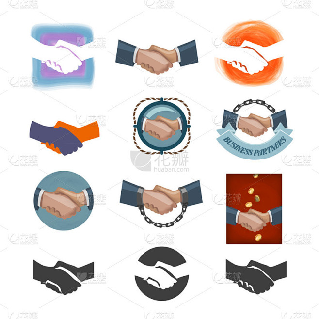 伙伴关系图标。矢量格式
