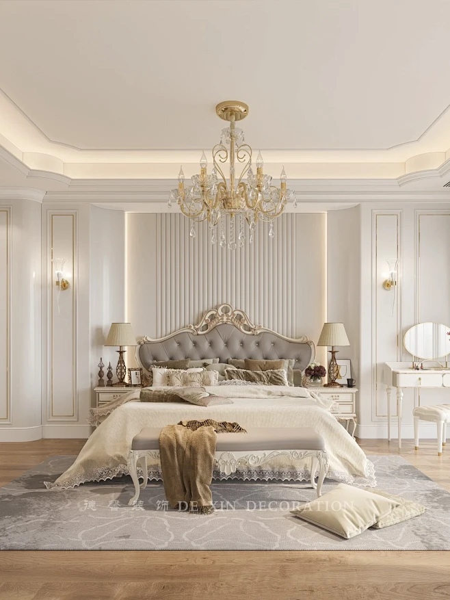 法式奢华卧室设计合集，如同走进公主的城堡！-花瓣网