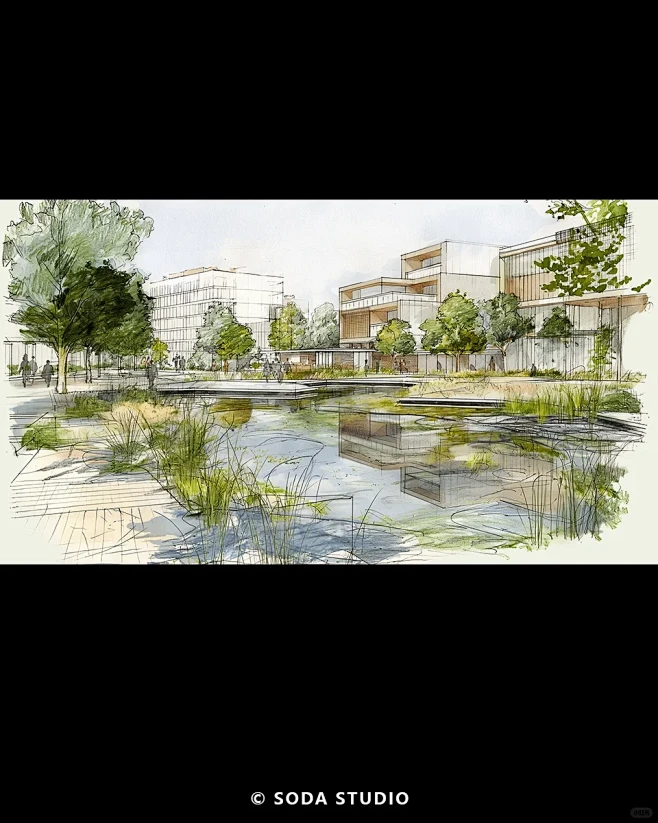 景观手绘草图——AI一键出图 - 小红书