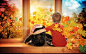 Angela Waye在 500px 上的照片Little Child Watching Fall Leaves in Window