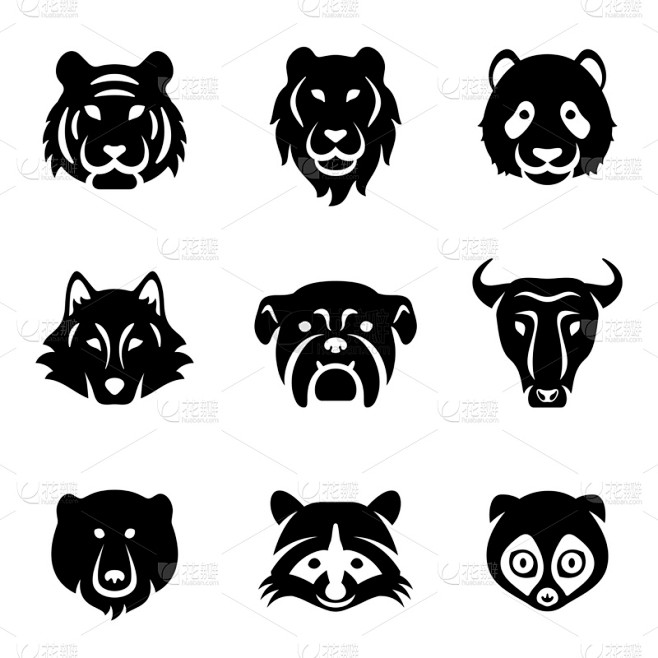 绘画插图,野外动物,矢量,可爱的,动物主...