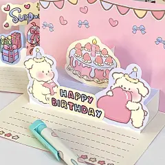 立体小狗贺卡 小卡片 感谢卡生日贺卡 送礼物卡明信片 #爱心小狗 折叠尺寸15*10cm