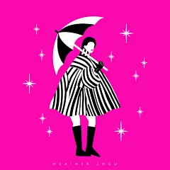 扁平风人物插画黑白法式