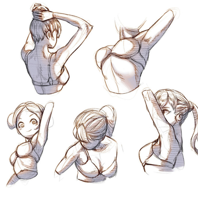 #绘画参考# 一组简单清晰的人体结构参考...