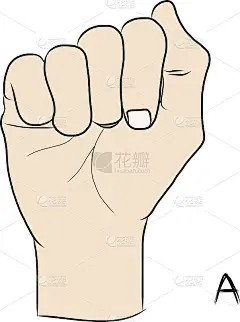 手语和字母表，字母A