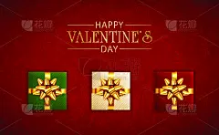 情人节卡,节日,礼物,文字,黄金,蝴蝶结,红色背景,传统,华丽的,贺卡