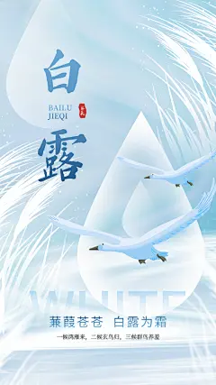 传统白露节气秋日手机H5宣传海报
