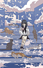梦境中的女孩，日本插画家 toko-t 近期的作品。心旷神怡的配色，二次元之美。 ​​​​