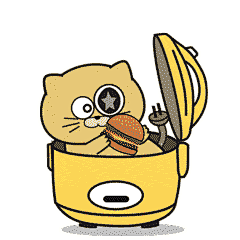 电饭煲猫：吃饭好好味-微信表情包