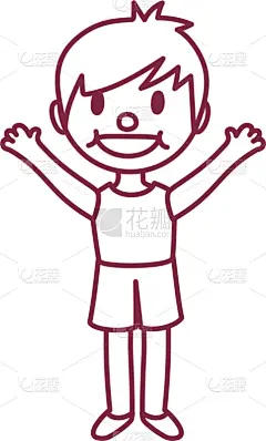 可爱的,儿童,卡通,直的,小的,酷,白色,绘制,着色,微笑