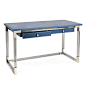 Jonathan Adler Jacques Desk : Luxe Lucite.Our Jacques Collection is the perfect blend of simplicity and glamour, modern and traditional.Choose your vibe—equestrian chic with a Camel, topstitched leather top and brushed brass corners on clear Lucite or nou