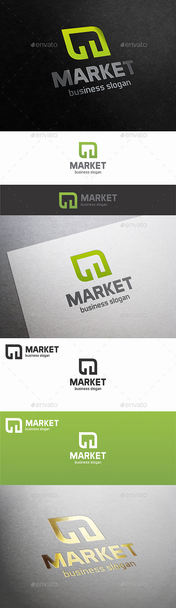 市场统计绿叶标志——符号标志模板Mark...