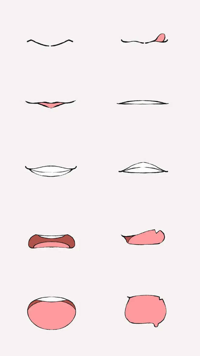 【绘画参考】各种嘴巴，舌头，牙齿的画法合集