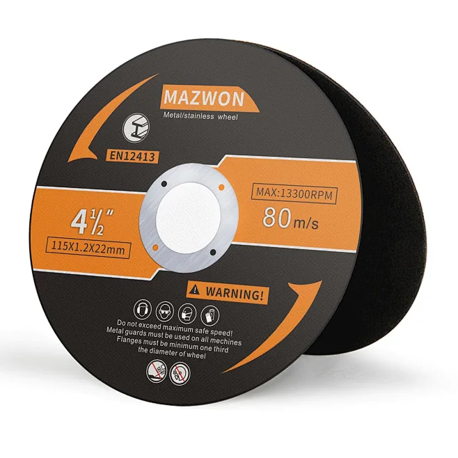 Mazwon 切割轮 4 1/2 英寸超薄切割轮 4.5 英寸 x 0.046 英寸 x 7/8 英寸快速切割盘 适用于角磨机、金属和不锈钢 ...