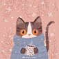 冬日里让人很温暖的可爱猫咪~
ins：miamilu_ ​​​

#插画艺术##原创插画#手绘艺术超话 ​​​​