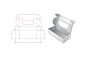 顶部带有窗口的包装盒设计模切图刀模图EPS矢量模板 Cake box top window template :  