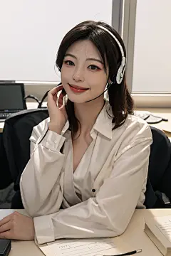 客服沟通客服人物肖像摄影图