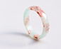 法国设计师Elena 塞尚 凝聚时光系列 薄荷绿玫瑰金箔进口板材戒指-淘宝@北坤人素材