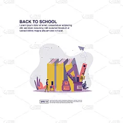 回到学校的概念矢量插图平面设计的展示，社交媒体推广，横幅，和更多