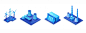 factory isometric 3d illustration set