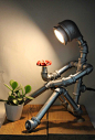 loft工业风复古水管机器人护眼灯咖啡厅酒吧书房装饰创意礼品台灯-淘宝网