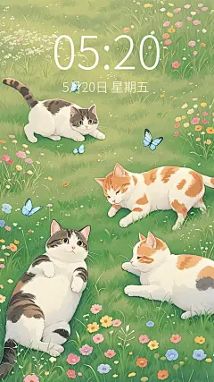 草坪猫咪壁纸